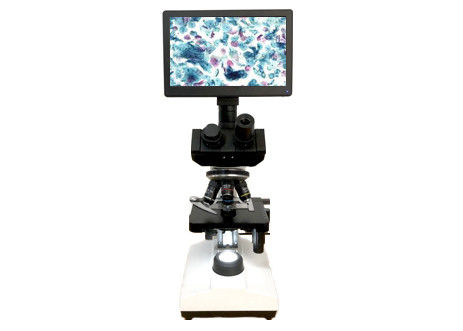 calidad  LCD Screen Lab Biological Microscope 10X 40X 6V 20W Monocular Light Microscope Fábrica