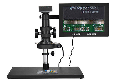 Microscopio video óptico HDMI-compatible del PWB Digital de la industria 16MP con la pantalla del Lcd de 10 pulgadas