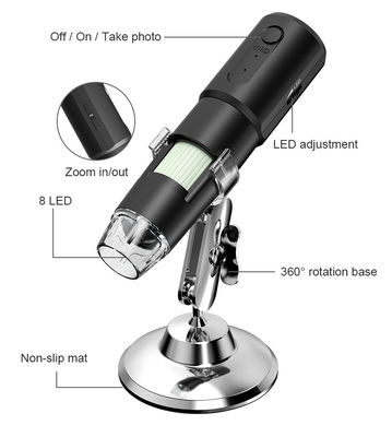 microscopio de la cámara del electrón 480P USB de 1000X Wifi