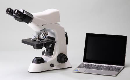 4 microscopio biológico del laboratorio de la posición 40X con la etapa mecánica